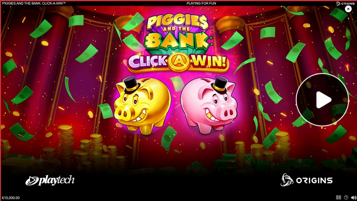 Piggies and the Bank: Click-A-Win slot machine with luxury piggy bank theme