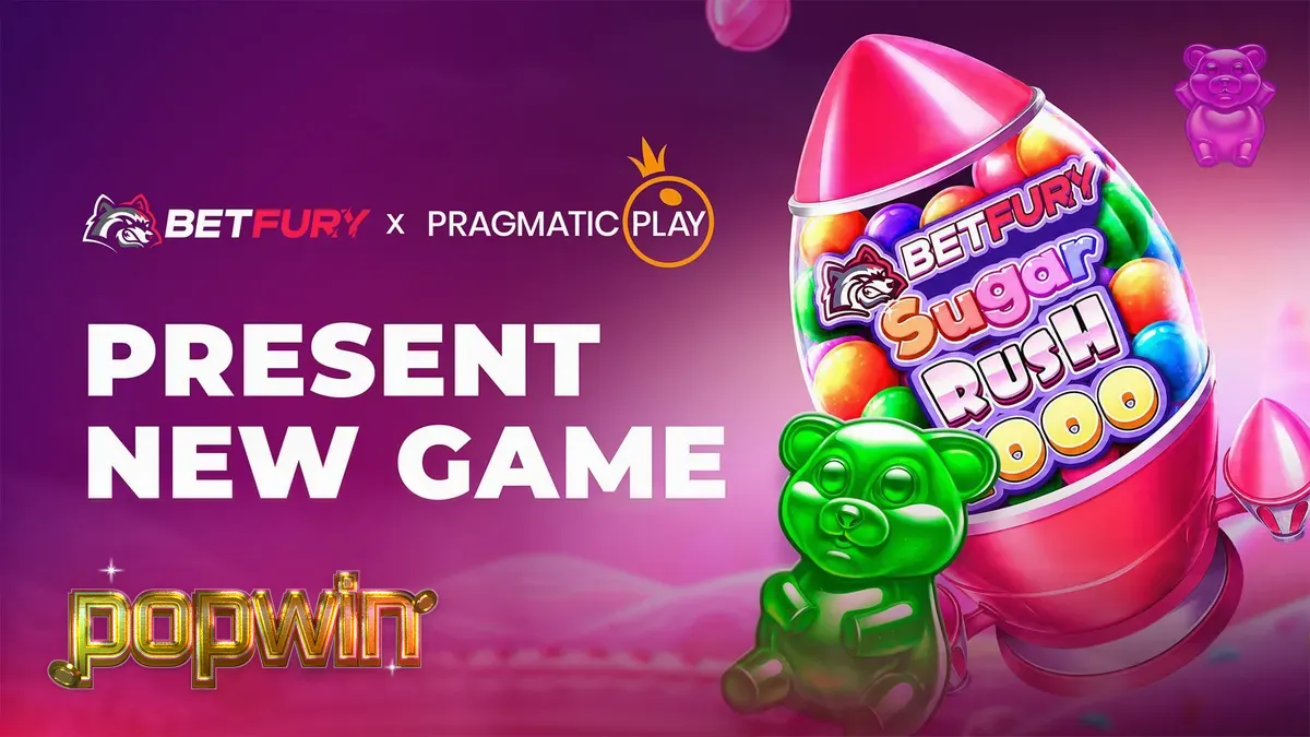 Tampilan visual slot BetFury Sugar Rush 1000 dengan desain penuh warna